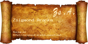 Zsigmond Aranka névjegykártya